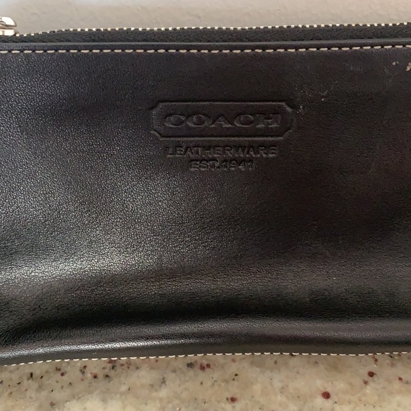 Coach Black Leather Wristlet - Picture 3 of 5